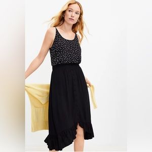 LOFT Petite Ruffle Bottom Trim Midi Skirt